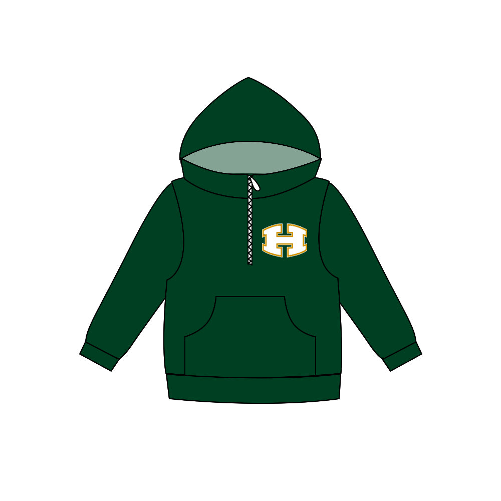custom S 10.14 Green long sleeve kids hoodie pullover