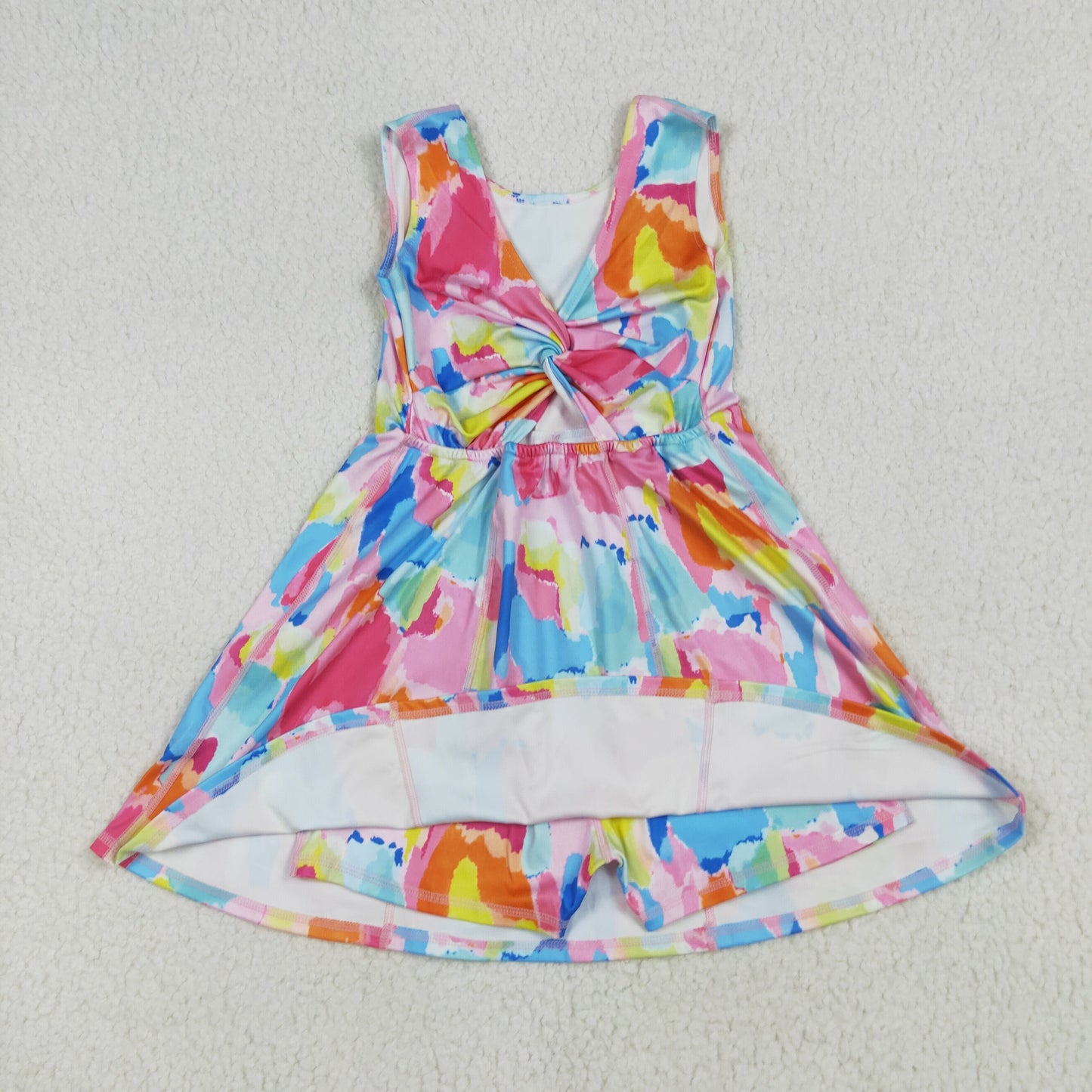 yoga GSD2629 watercolor colorful girls dress with shorts