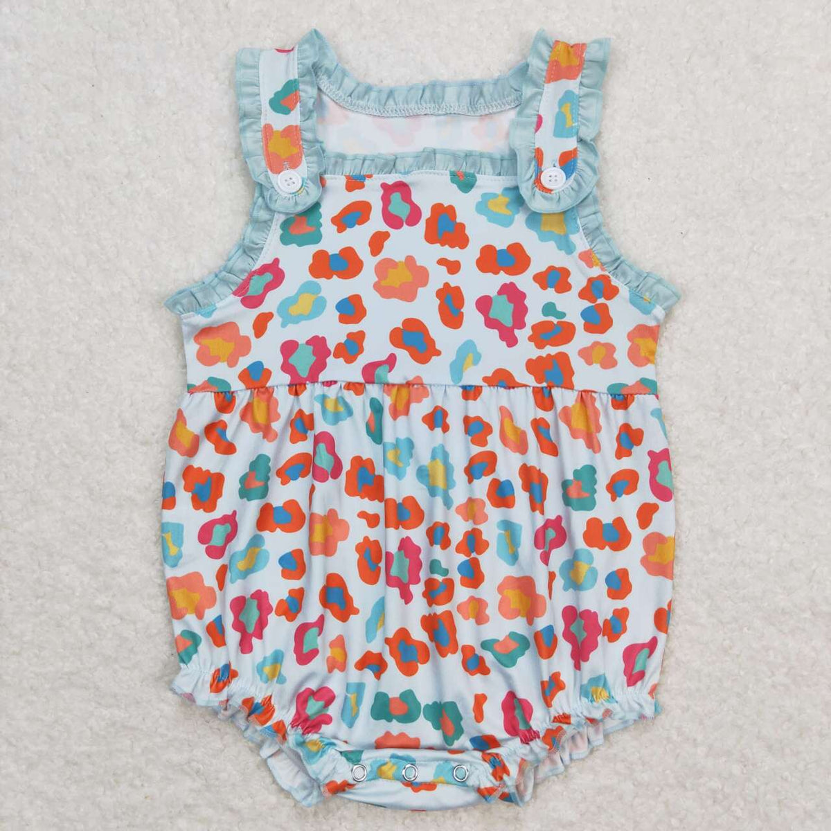 SR0604 Colorful leopard sleeveless girls romper