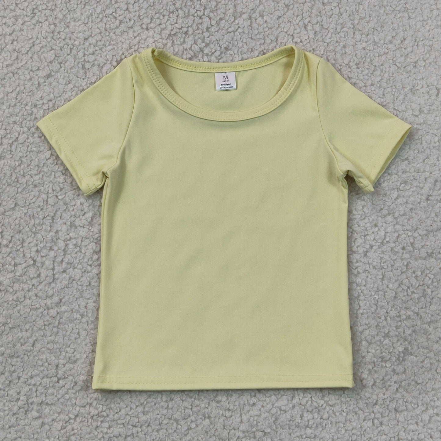 GT1632 Yoga Yellow Short Sleeve Girls Top