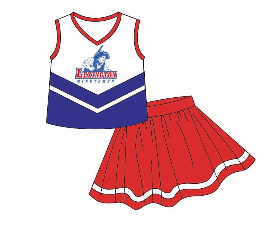 custom S 9.2 Red & blue sleeveless cheerleader dress