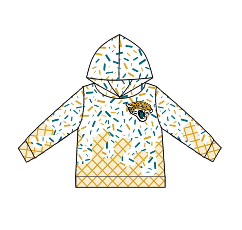 custom moq 3 football team green golden long sleeve hoodie boys top