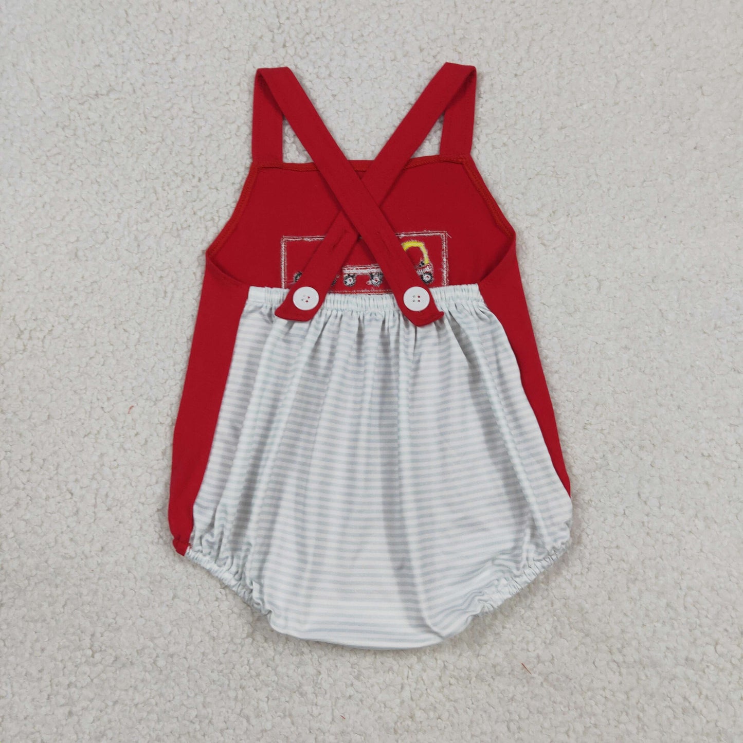 Embroidery SR2849 Cartoon Toy Red Boys Romper