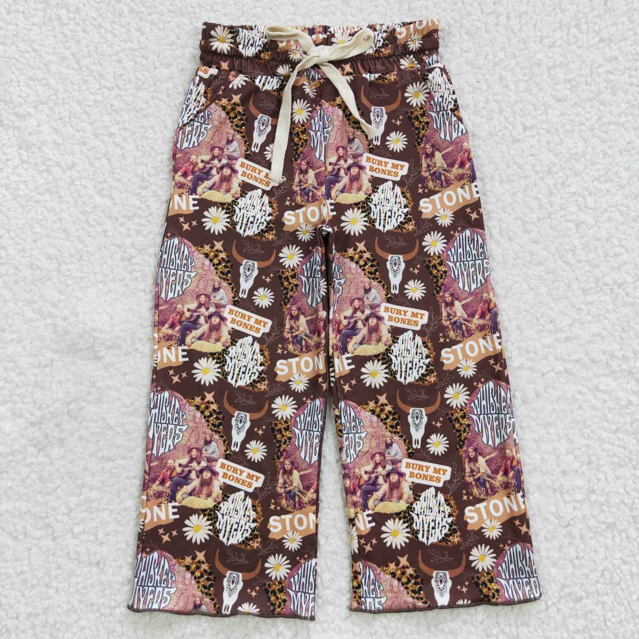 P0142 Western Flowers Cow Signer Girls Pants