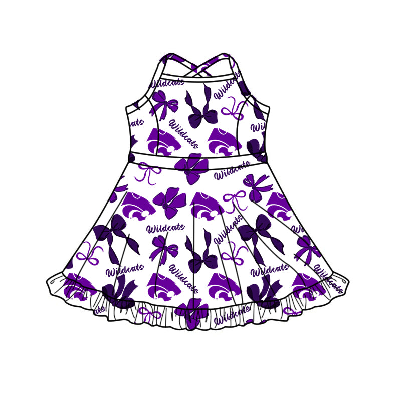 Custom Moq 3 Wildcats Bows Yoga Skorts Girls Dress