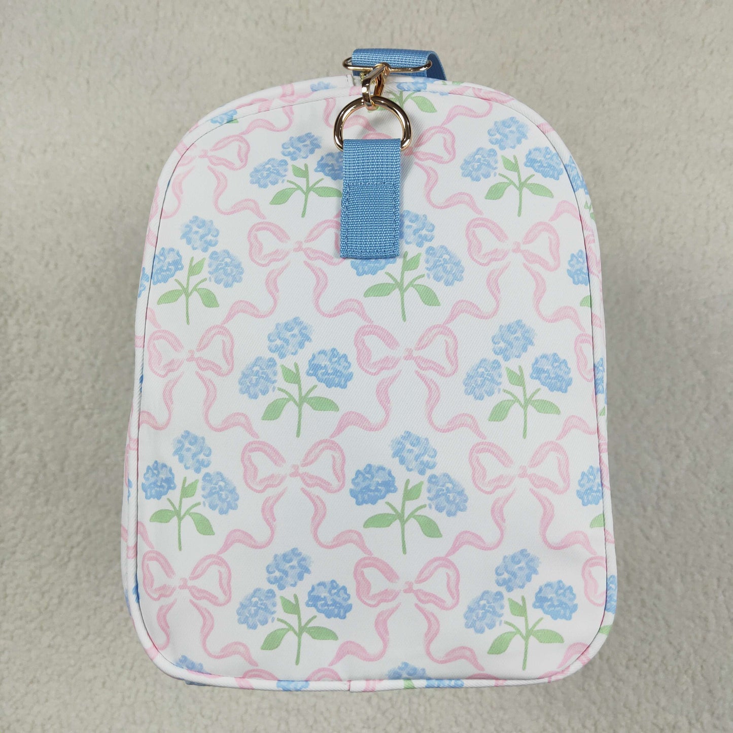 USA SHOP BA0294 blue flowers pink bows blue ruffles bag