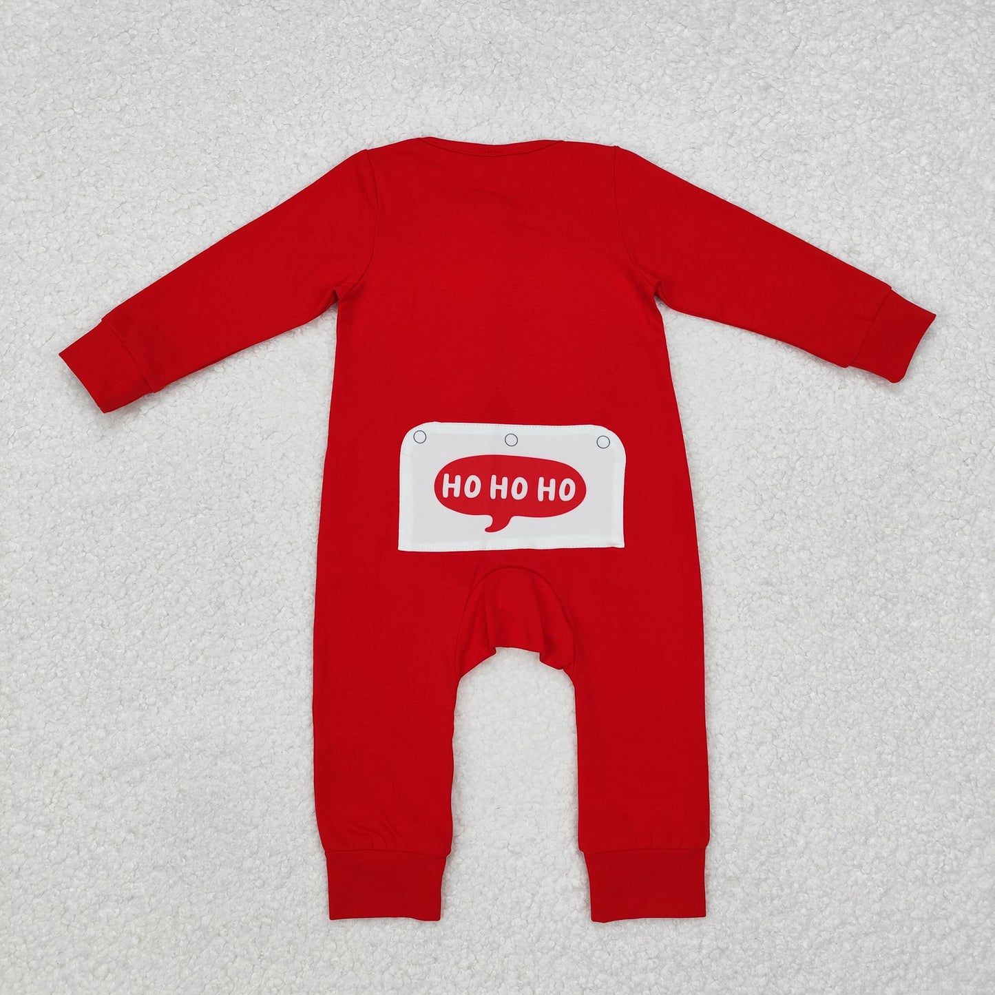 embroidery LR2052 Christmas Santa Claus red long sleeve boys romper