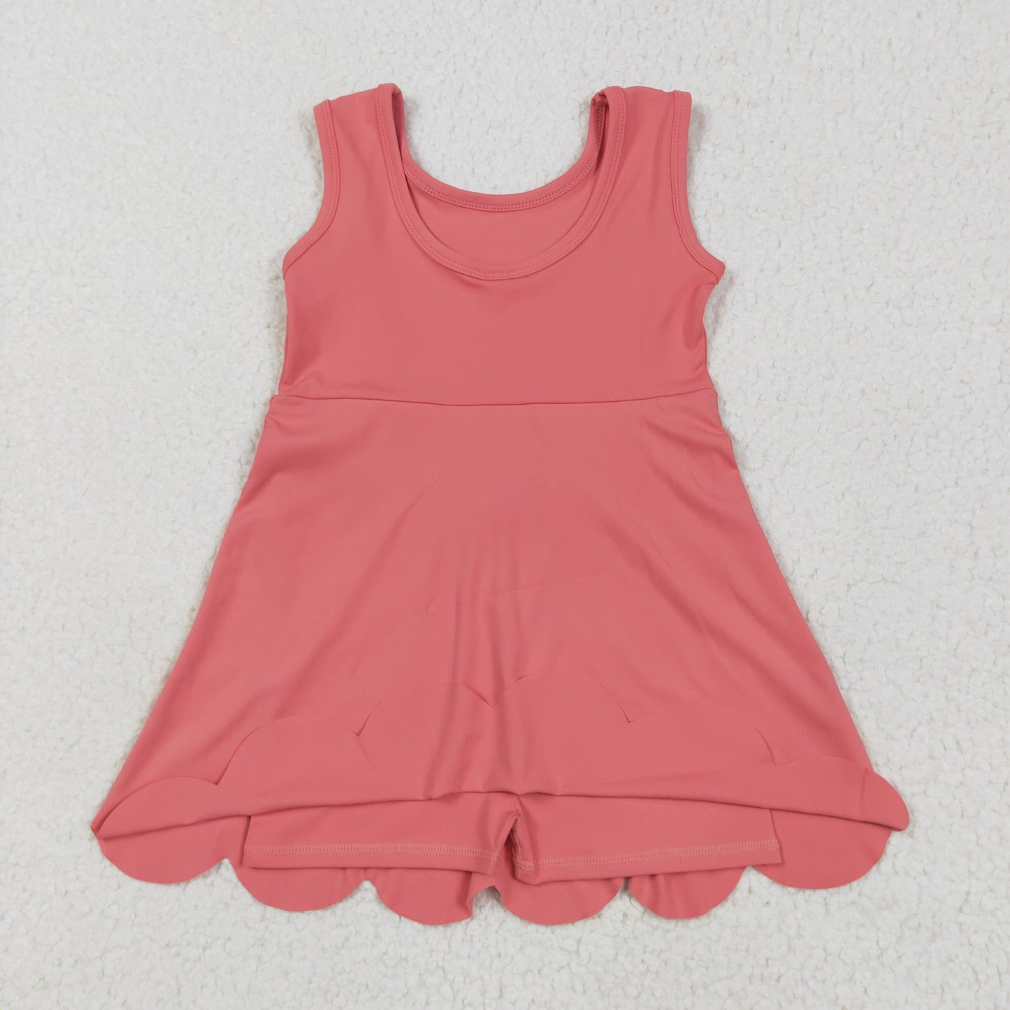 GSD2350 red sleeveless yoga girls dress with shorts