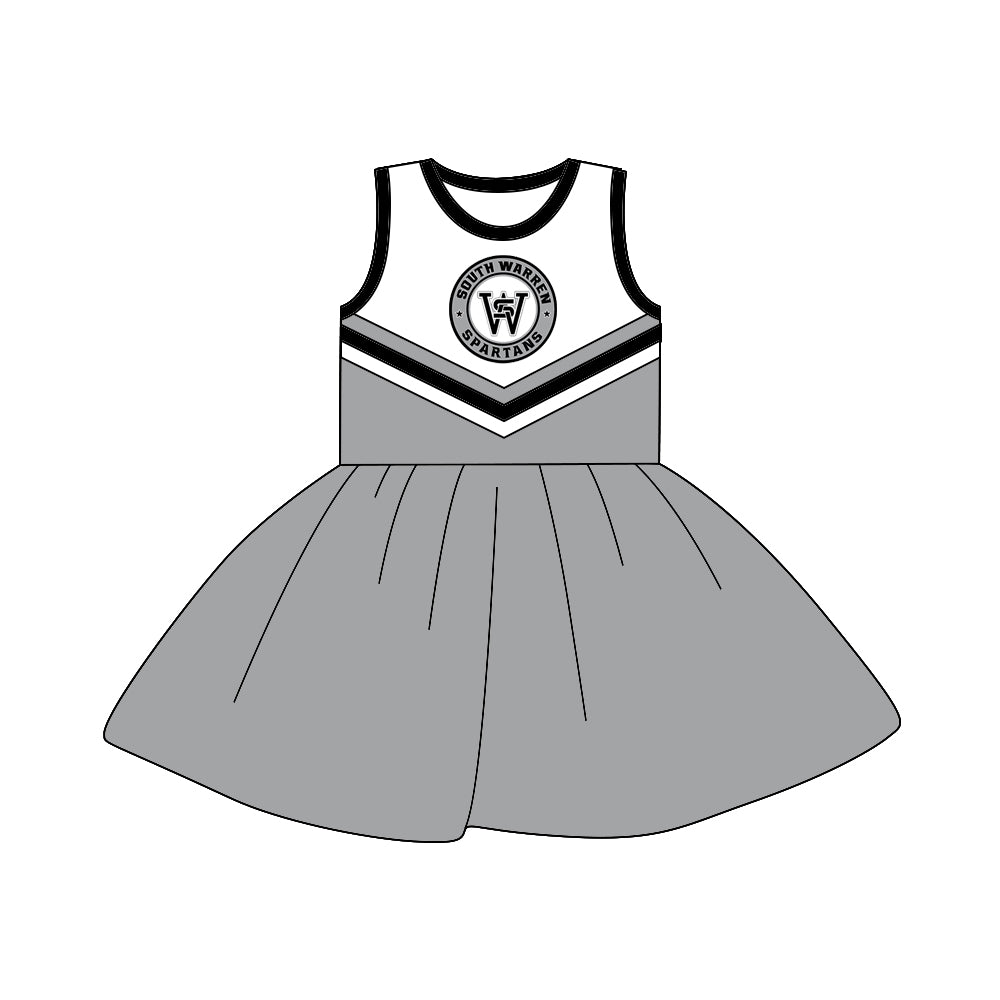 8.2 custom Team 07 grey sleeveless cheerleader dress