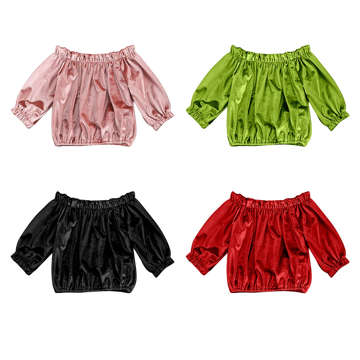 (pre order) Colorful Velvet Girls Top