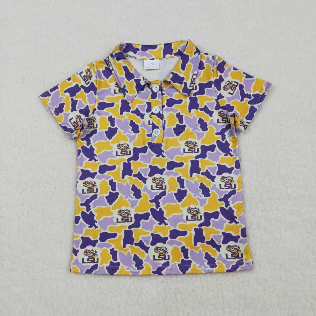 Team Camo Short Sleeve Boys Top Sibling Clothes RTS