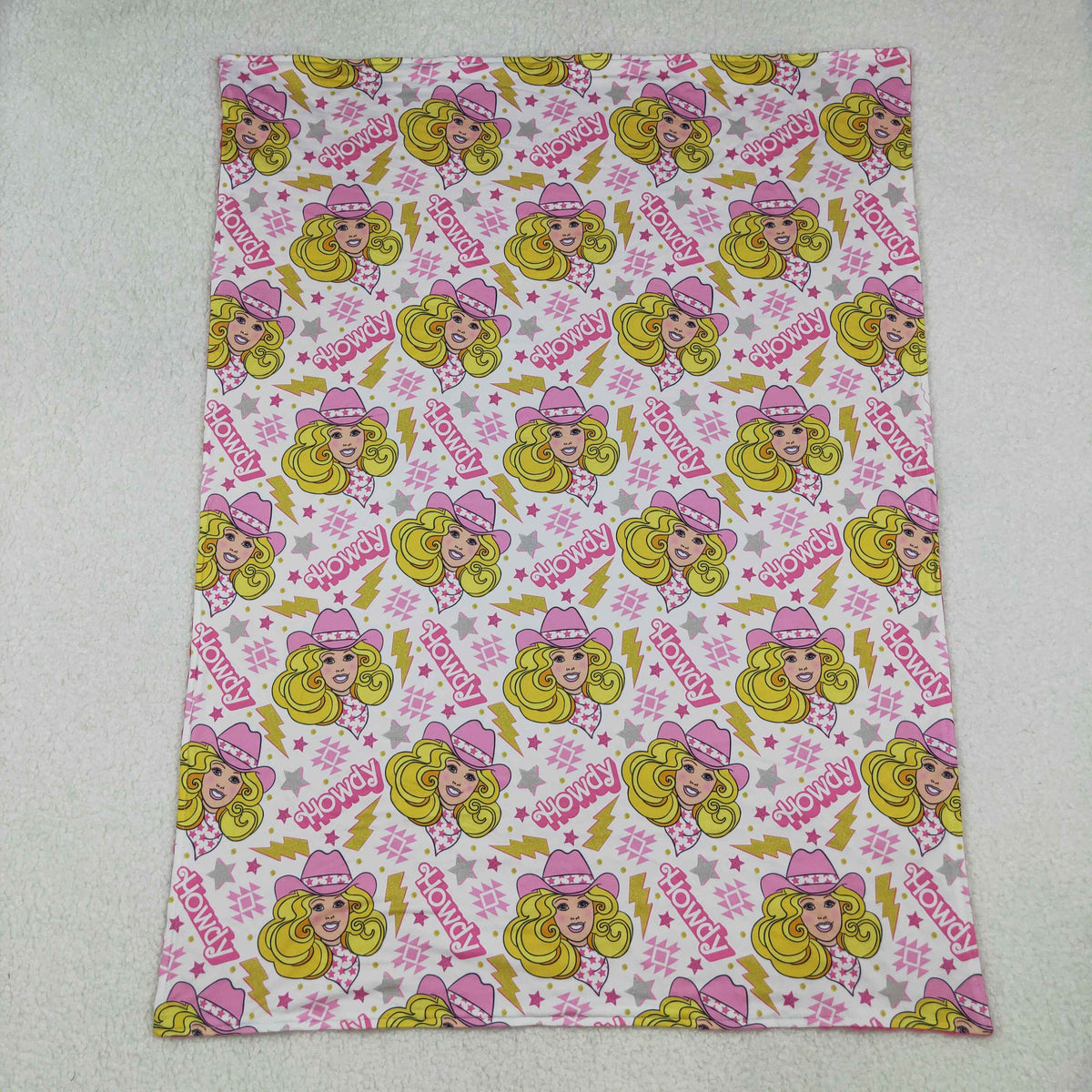 BL0067 Howdy BA pink baby blanket