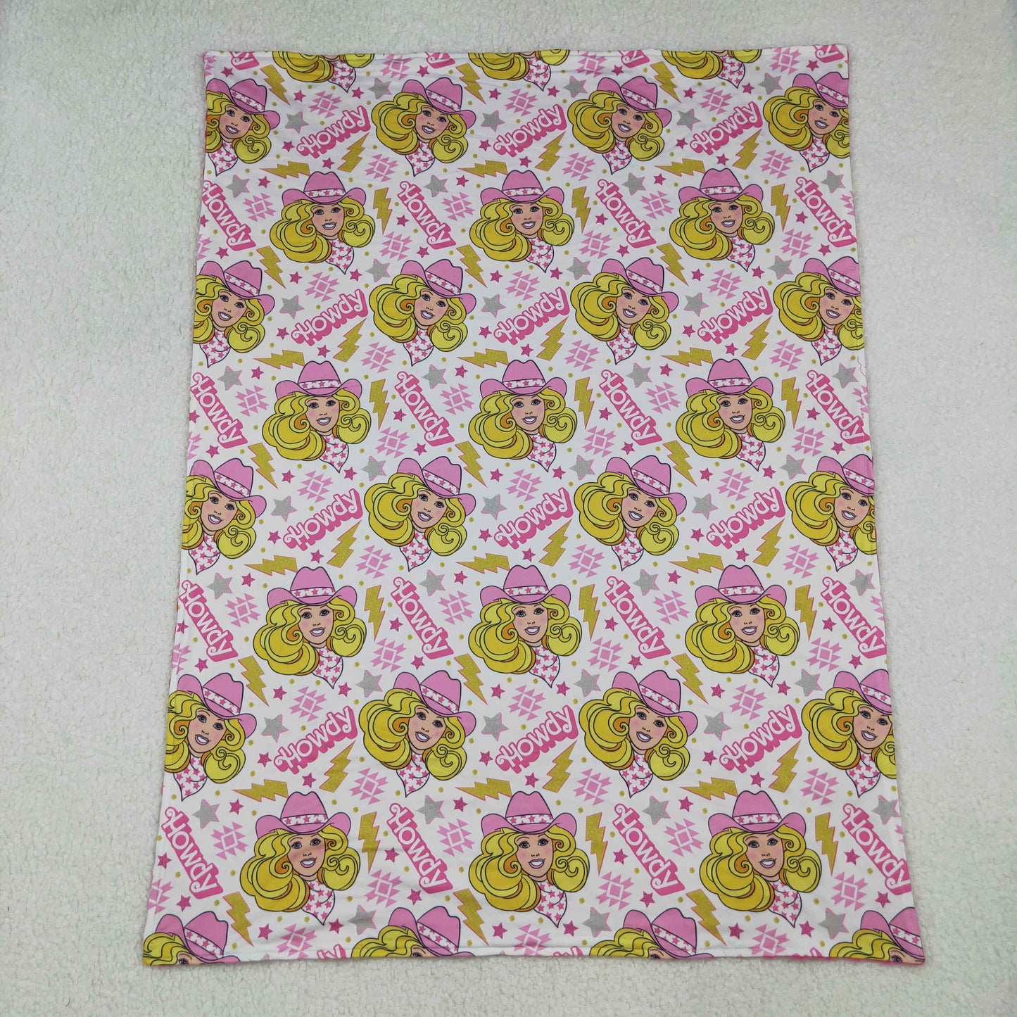 BL0067 Howdy BA pink baby blanket