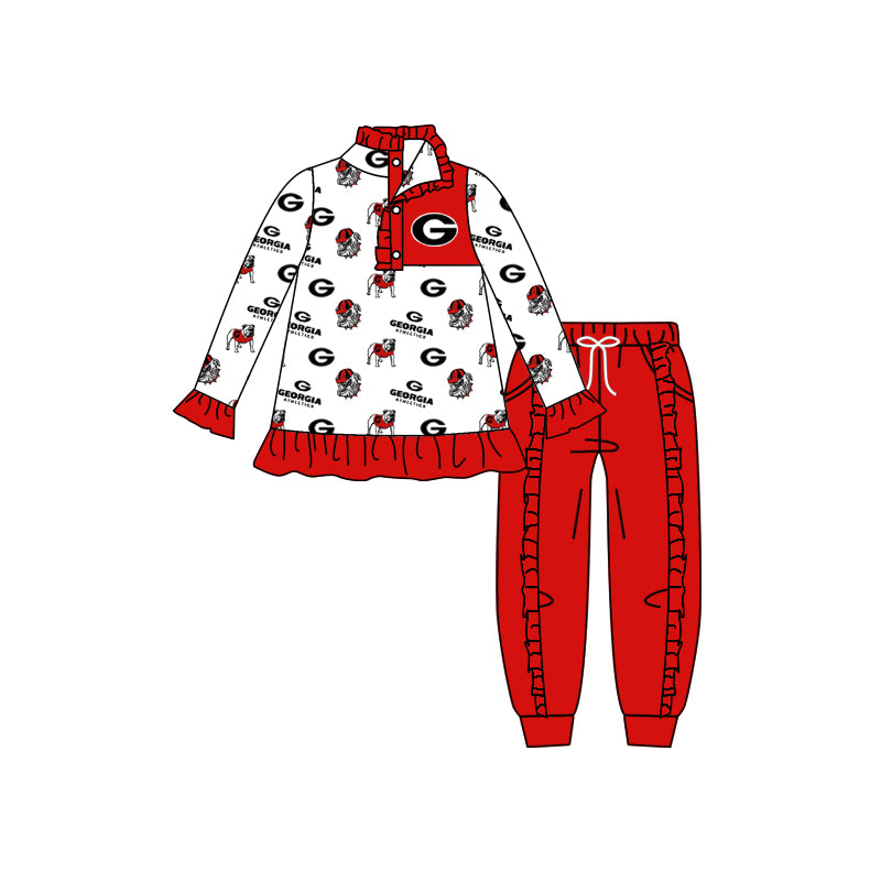 Custom S 10.9 Team long sleeve pullover red pants girls set
