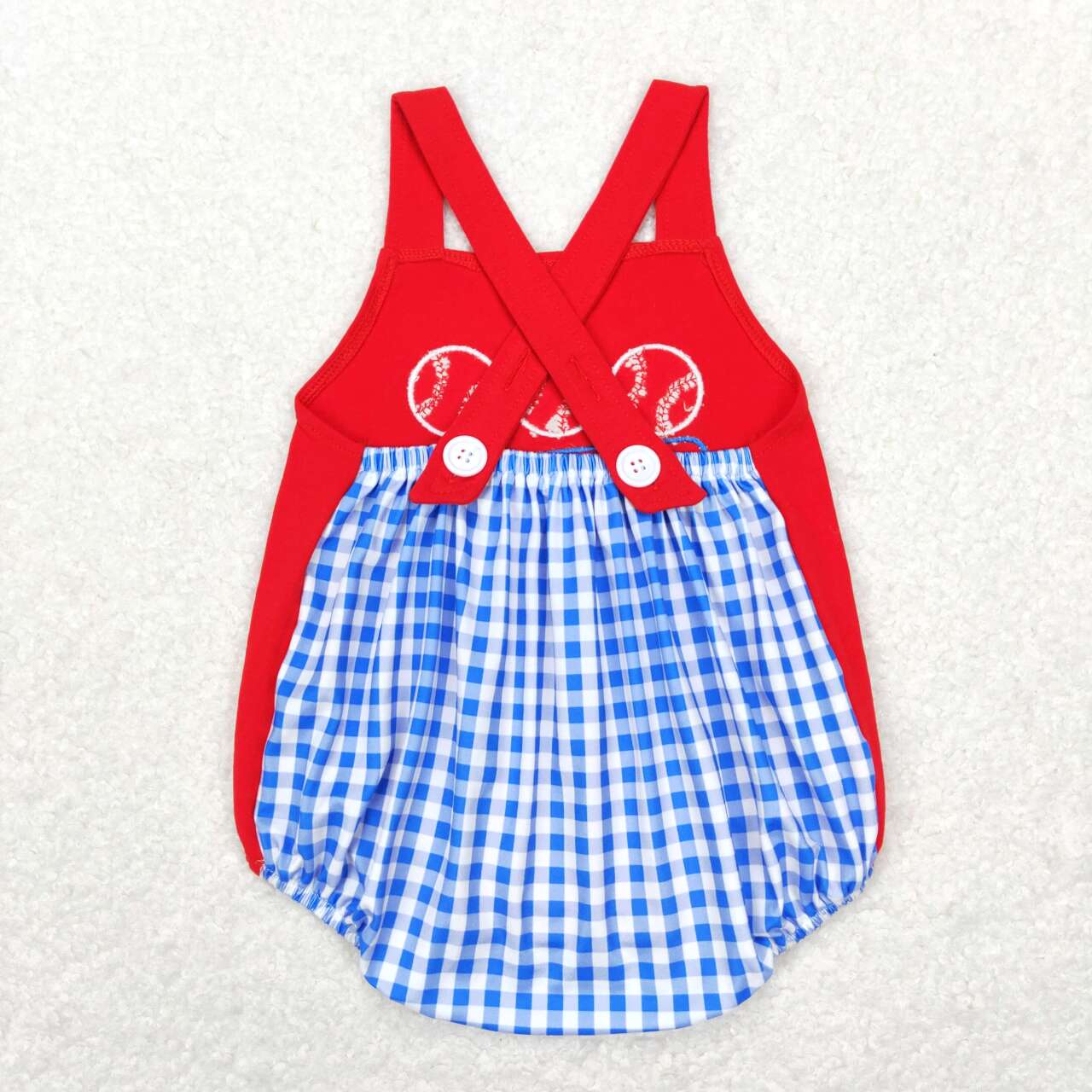 SR0687 Play baseball red sleeveless boys romper