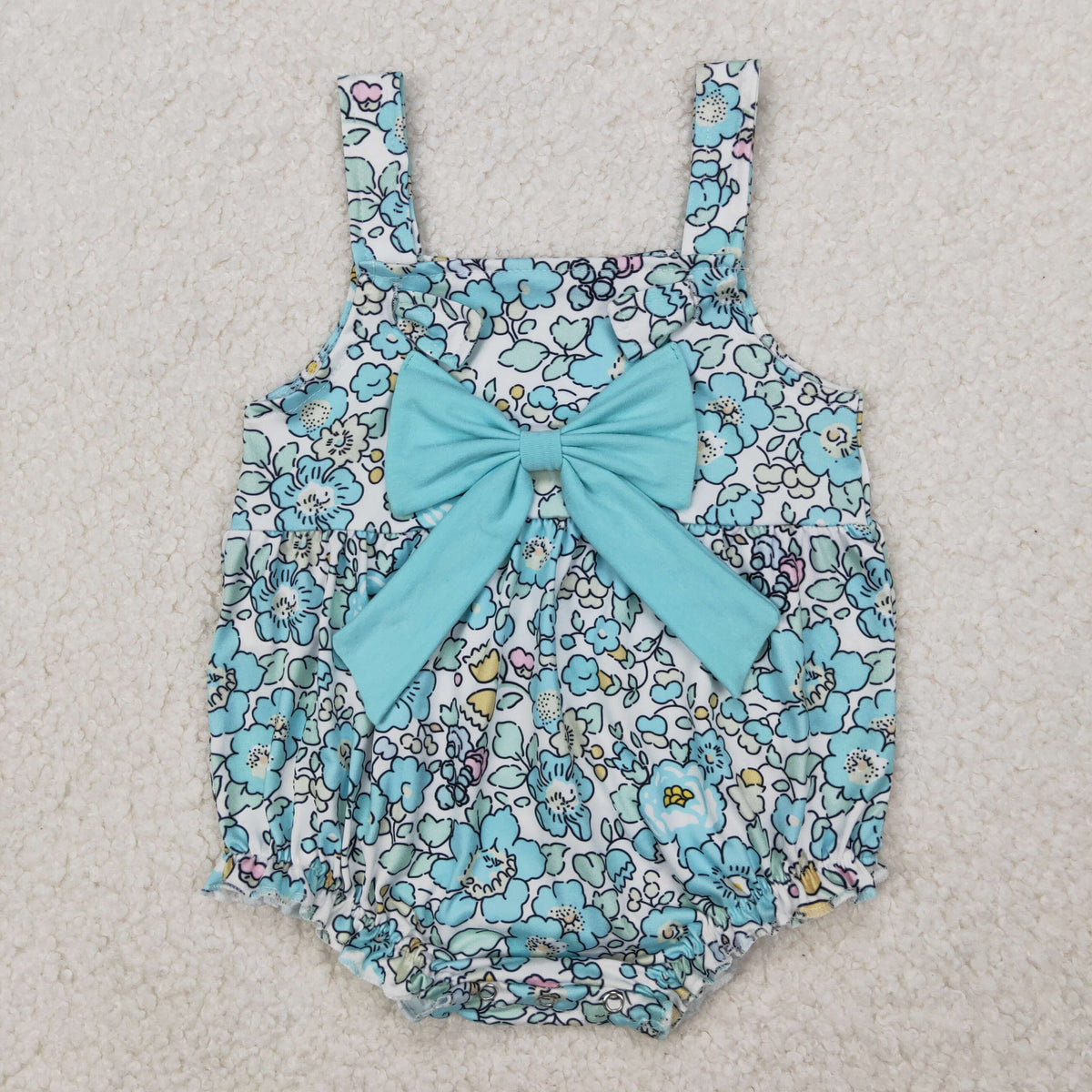 SR2829 blue flowers with bow girls romper