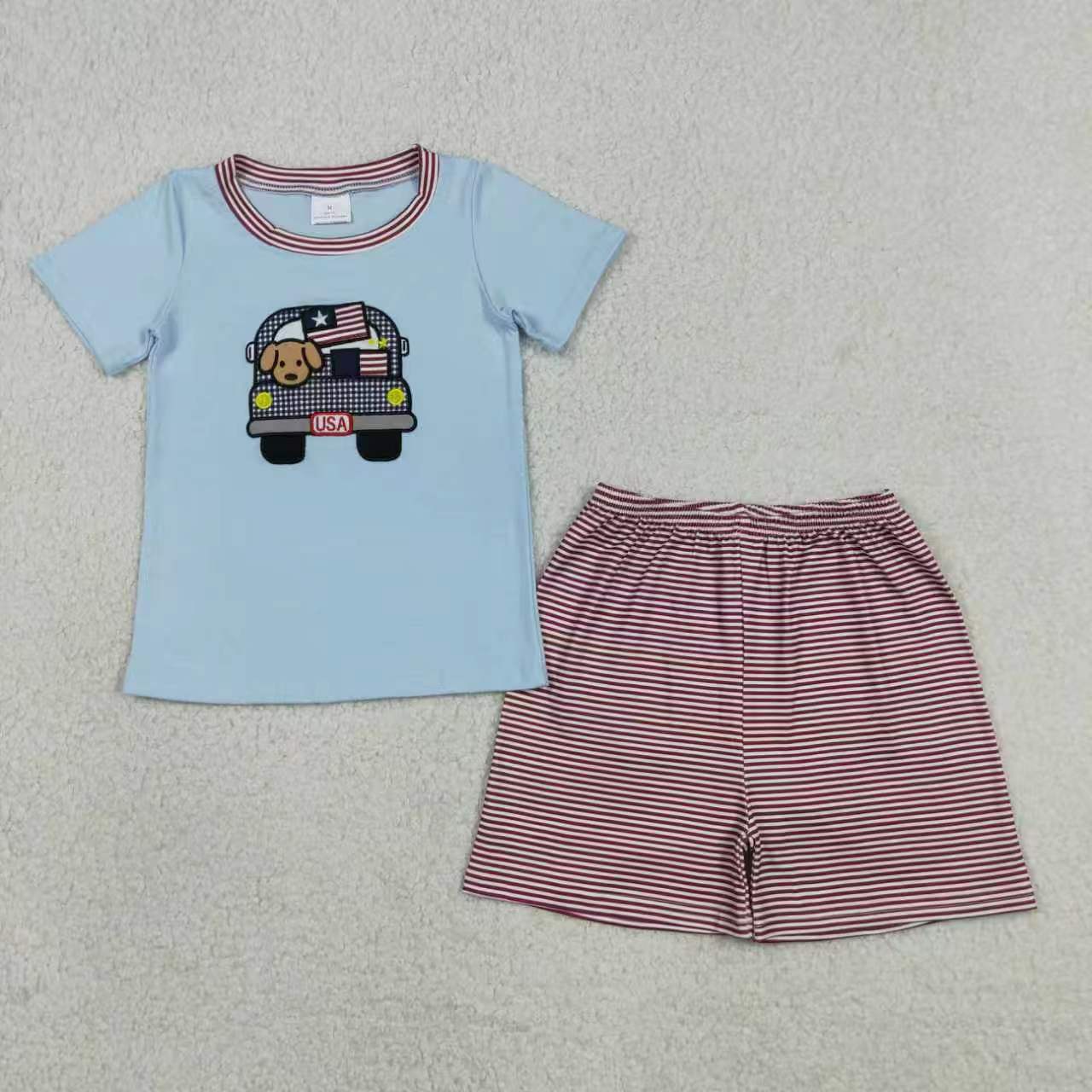 Embroidery July 4th Set/Romper RTS Sibling Clothes