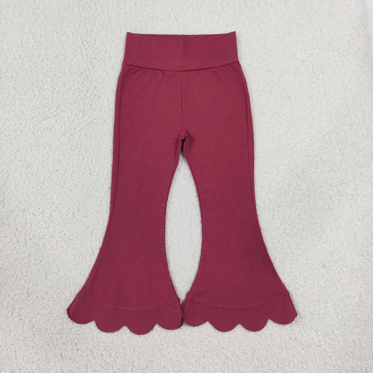 P1079 Scallop Maroon Girls Pants