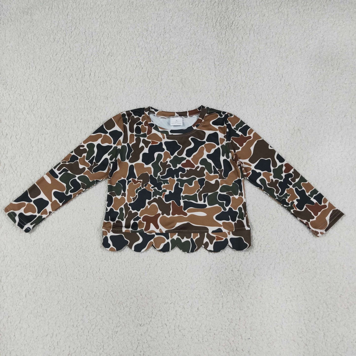 GT1688 Scallop Hunting Camo Long Sleeve Girls Top