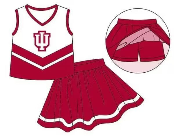 custom S 10.26 Red sleeveless skirt girls set