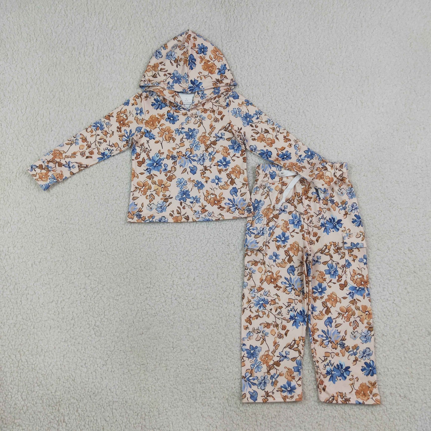 GLP3323 Flowers Hoodie Long Sleeve Pants Girls Set