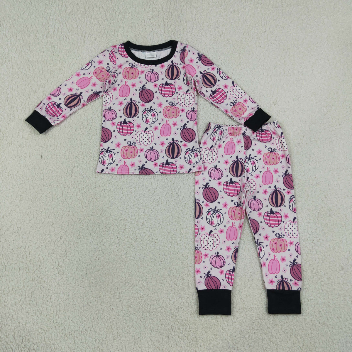 GLP3357 Pumpkin Pink Long Sleeve Pants Girls Pajamas
