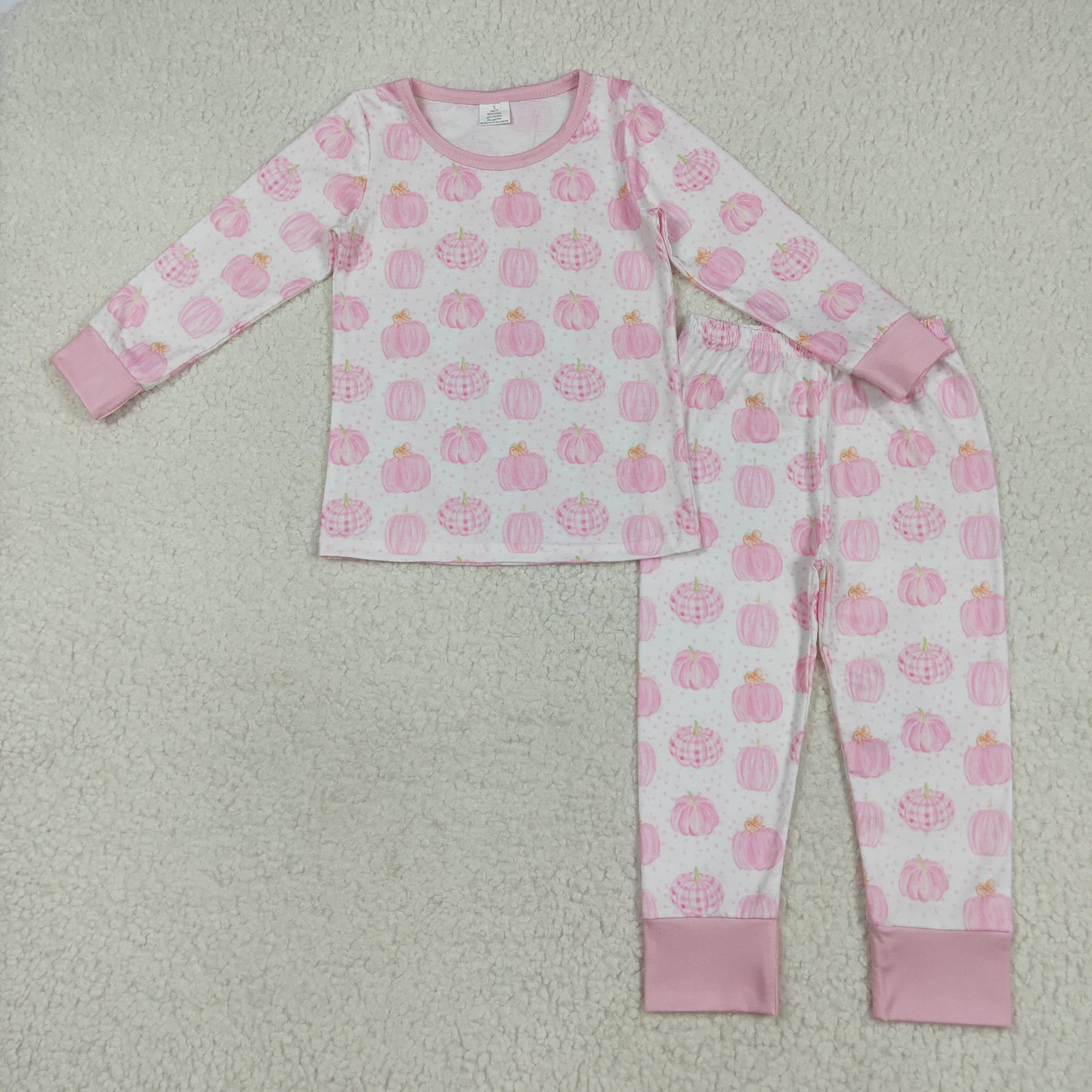 GLP1188 Autumn full pumpkin pink long sleeve pants girls pajamas