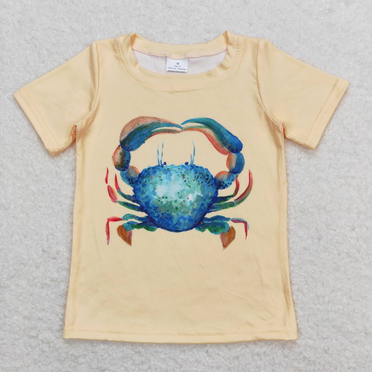 BT0612 Crab yellow short sleeve boys top