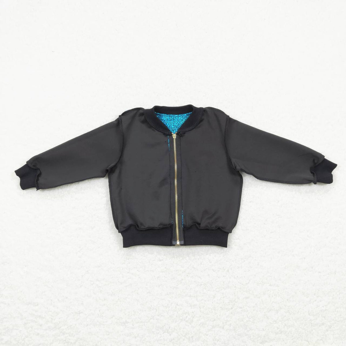 BT0292 Blue hot pink long sleeve zipper kids disco coat