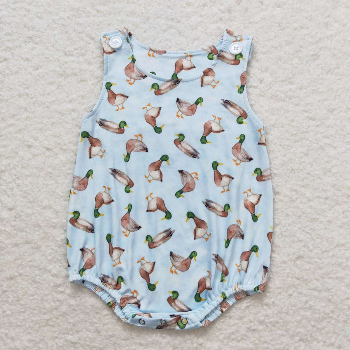 SR1282 mallard duck blue sleeveless boys romper