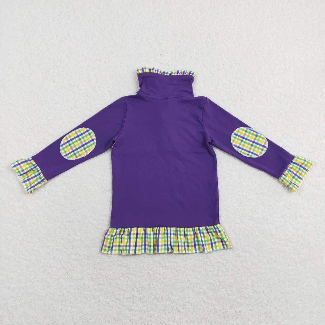 GT0412 Mardi gras dog purple long sleeve girls pullover