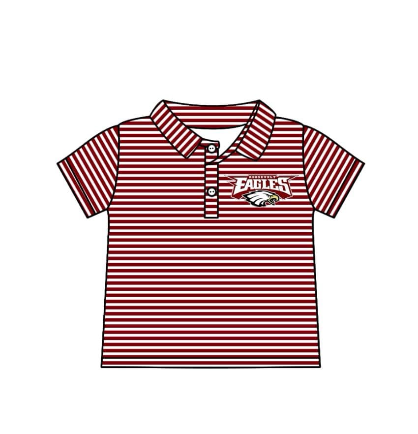 custom moq 3 football team striped short sleeve boys top