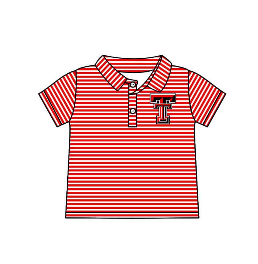 custom moq 3 football team striped short sleeve boys top