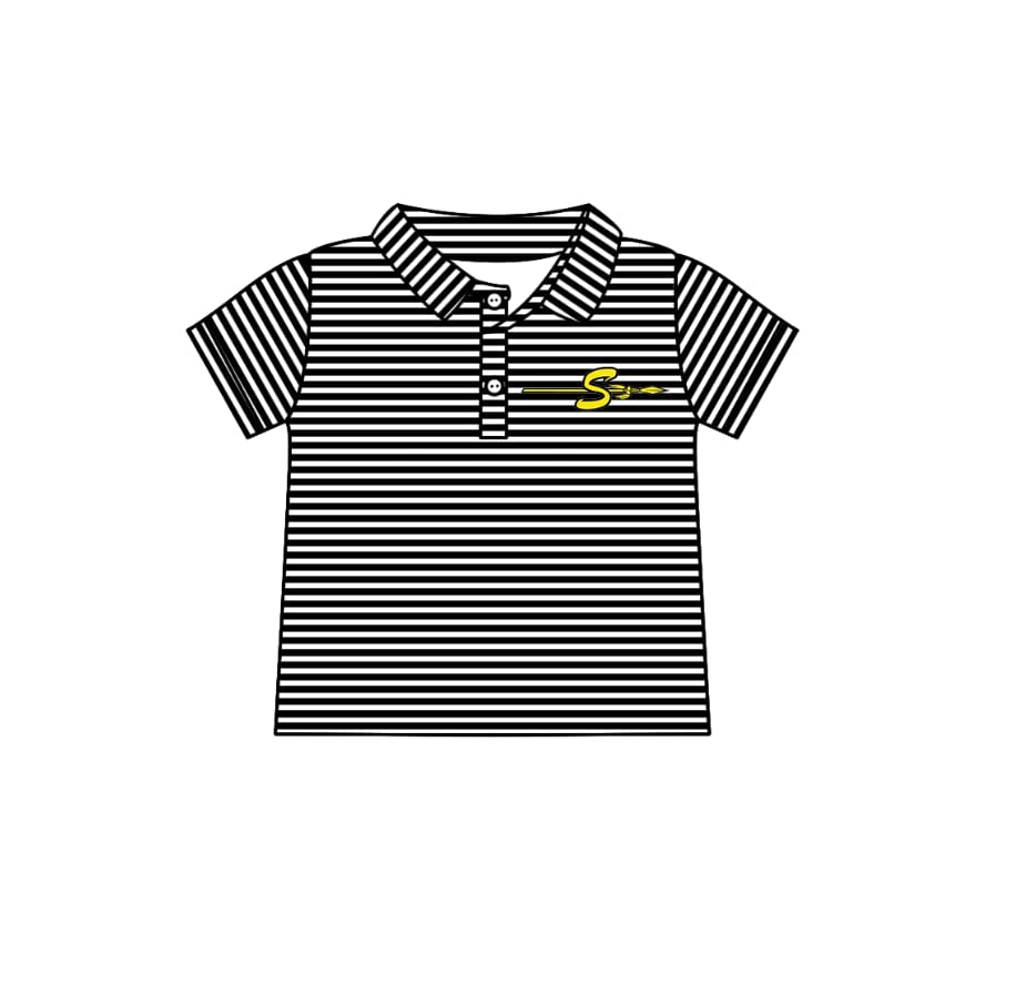 custom moq 3 football team striped short sleeve boys top