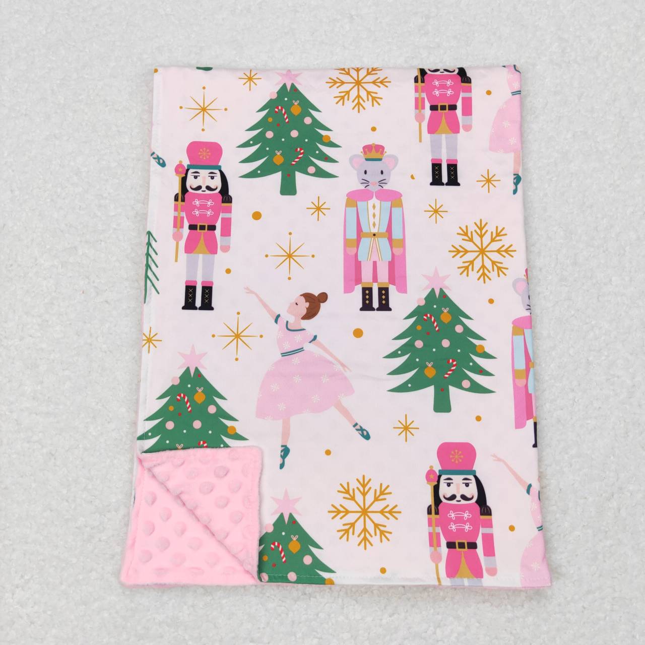 BL0086 Cartoon soldier dance girl pink baby blanket