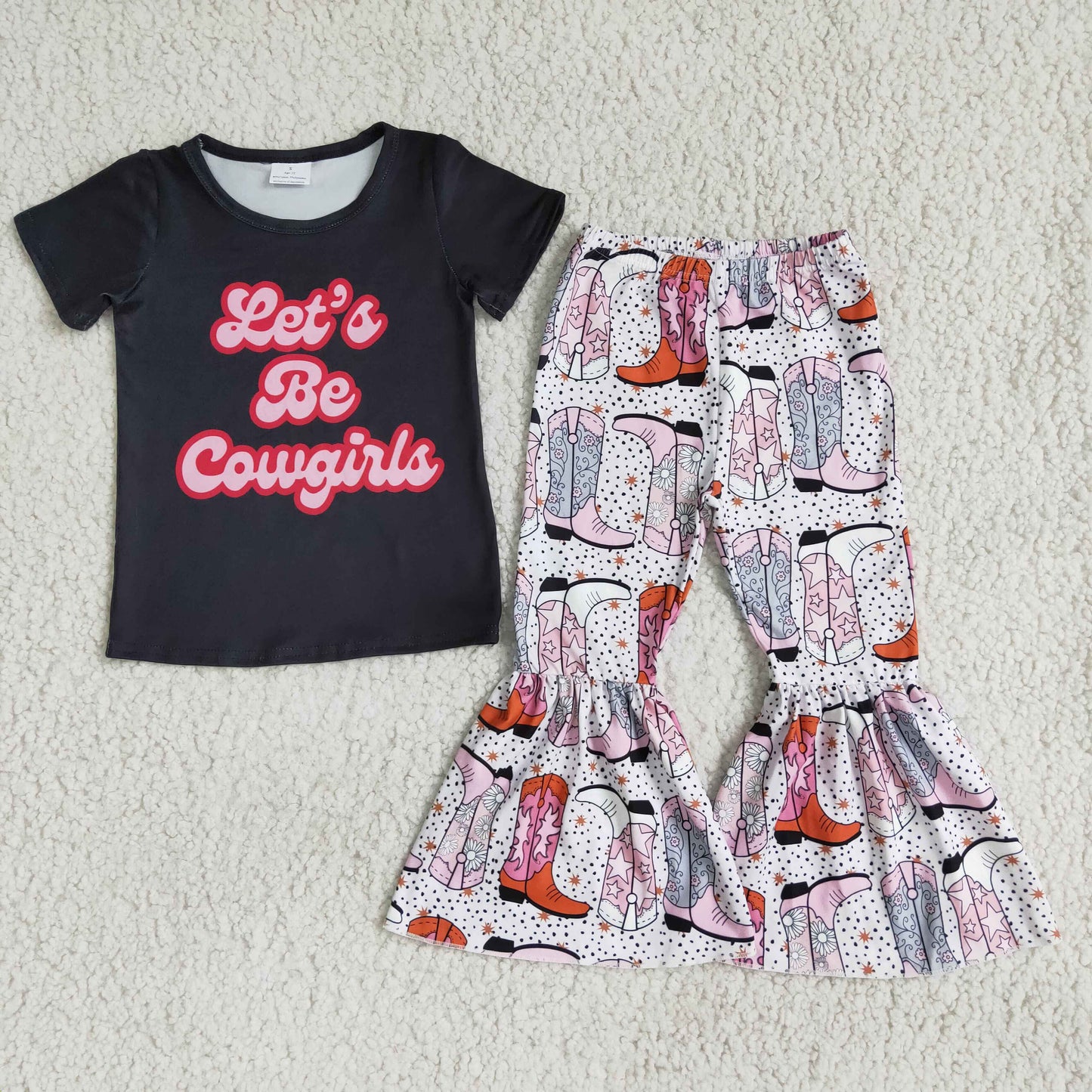 E1-14 Let's Be Cowgirls Cool Baby Kids Outfits