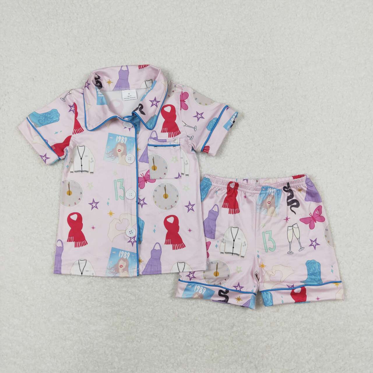 GSSO0678 1989 Country singer pink short sleeve shorts girls pajamas