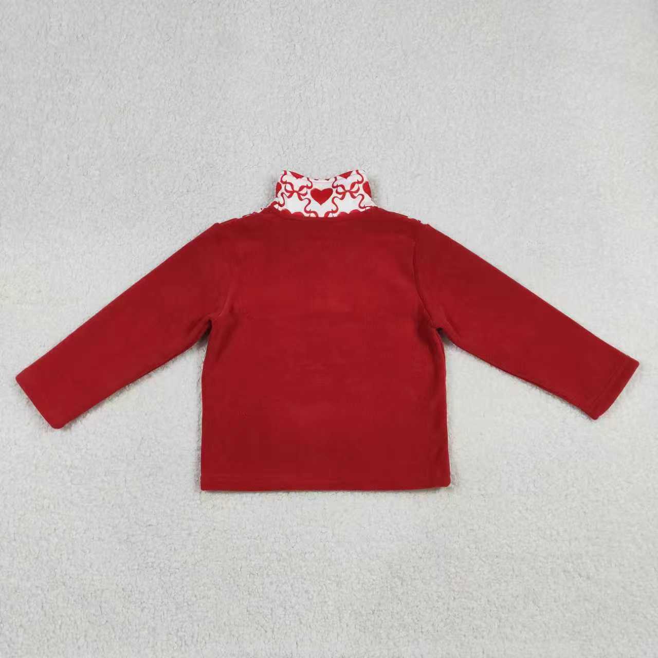 Sherpa Valentine's Day Zipper Girls Top Sibling Clothes RTS
