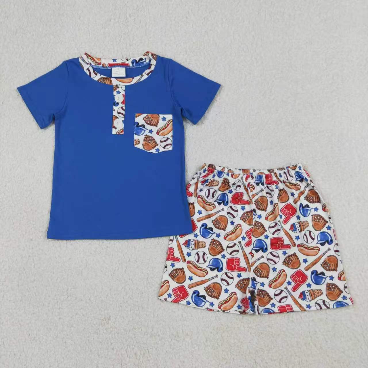 Baseball Hot Dog Boys Set/Romper Sibling Clothes RTS
