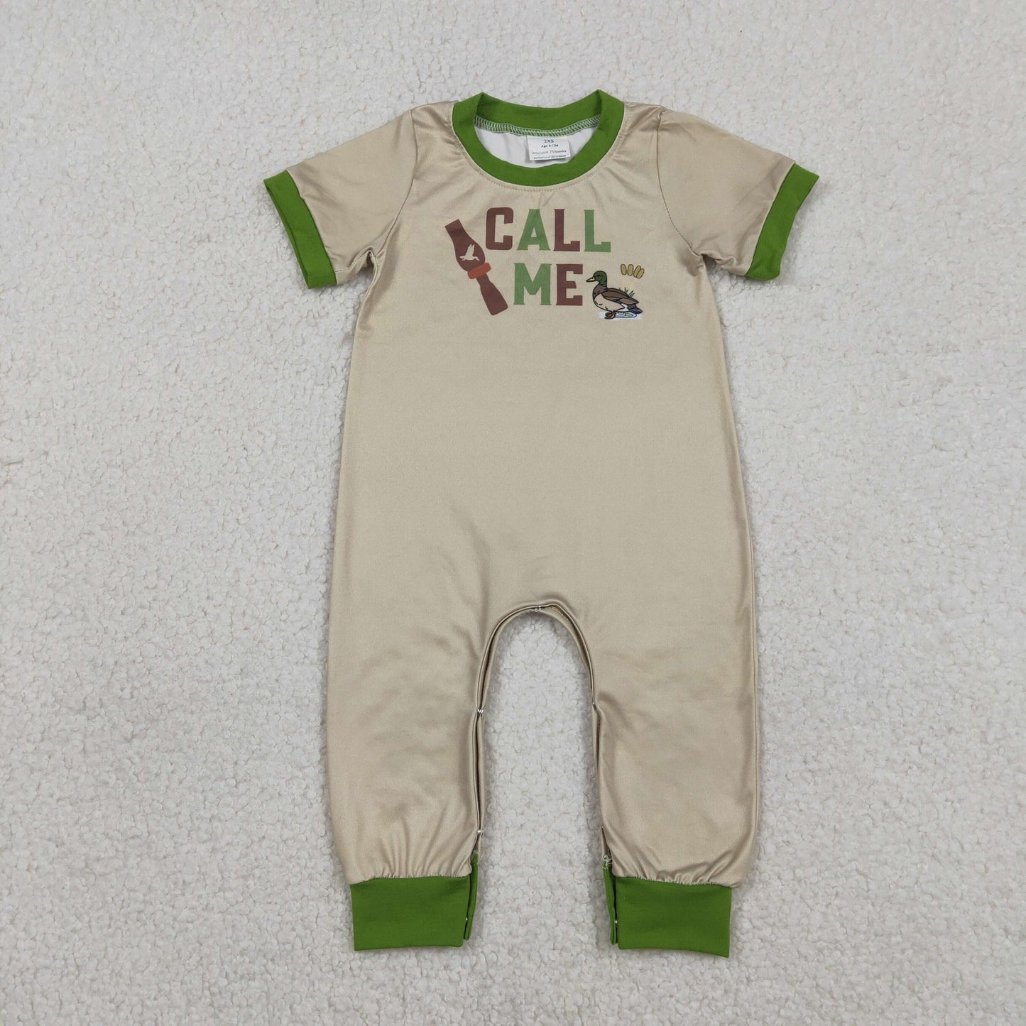 SR3684 Call Me Duck Call Mallard Duck Short Sleeve Boys Romper