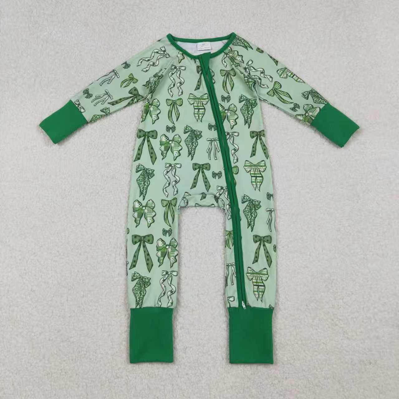 St Patrick green bows RTS Sibling Clothes