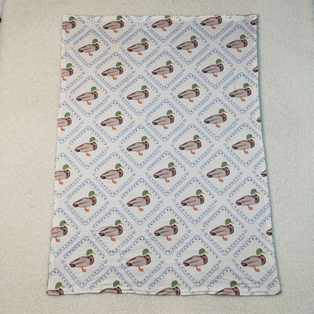 BL0213 hunting mallard duck green baby blanket