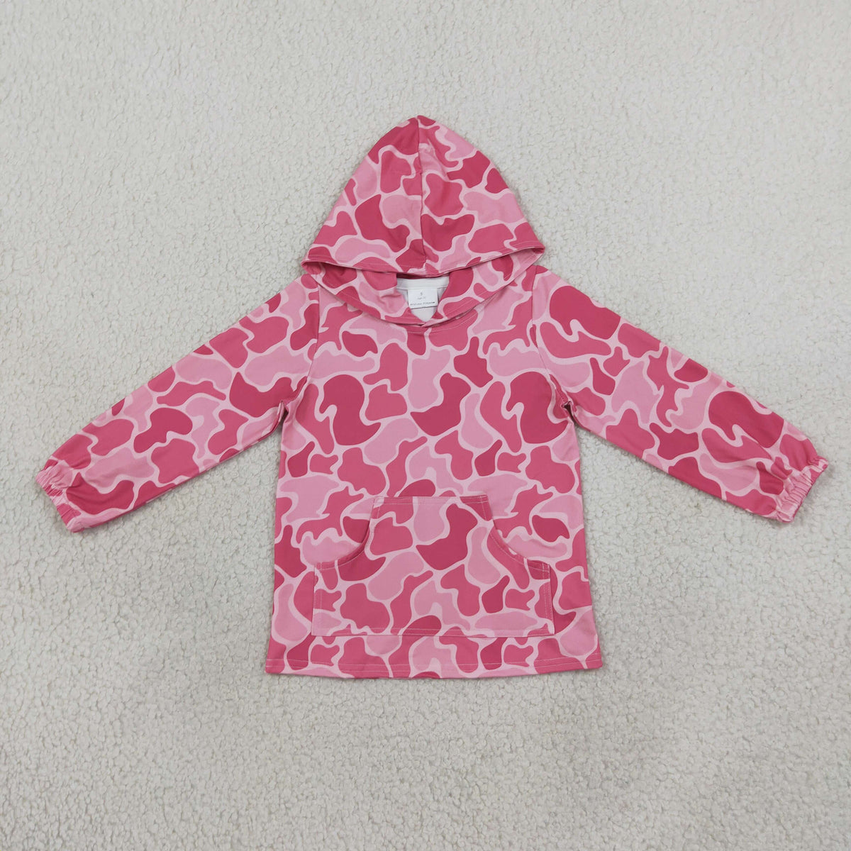 GT0866 dark pink camo long sleeve girls hoodie pullover