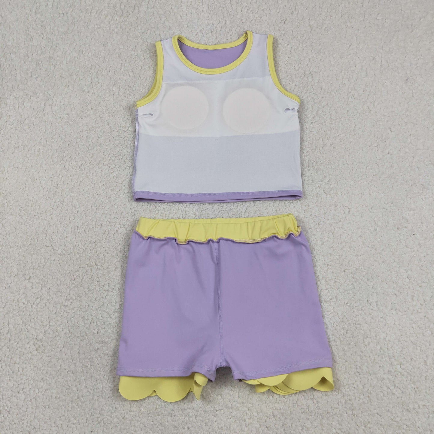 GSD4011 Yoga Purple Sleeveless Skorts Girls Set
