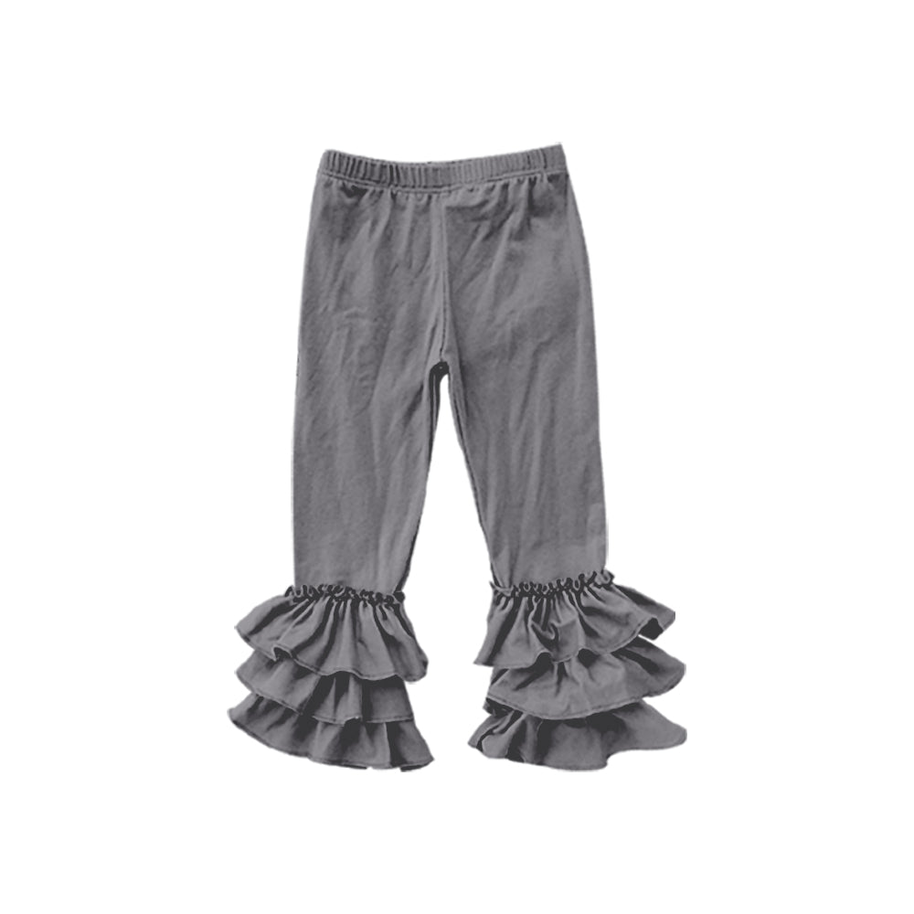 Custom Gray ruffles girls pants