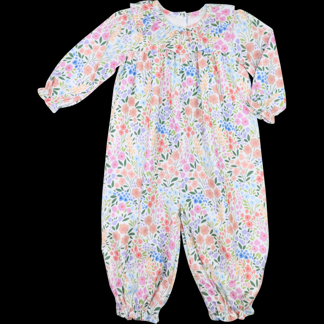 preorder LR2141 colorful flowers floral long sleeve girls romper
