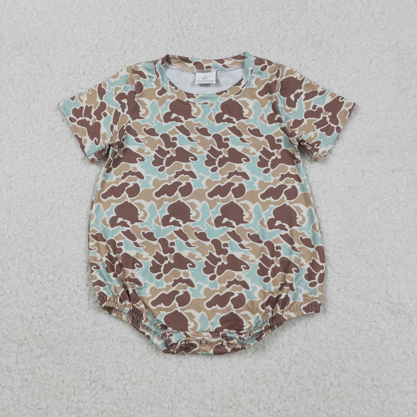 SR3449 Hunting Camo Short Sleeve Boys Romper