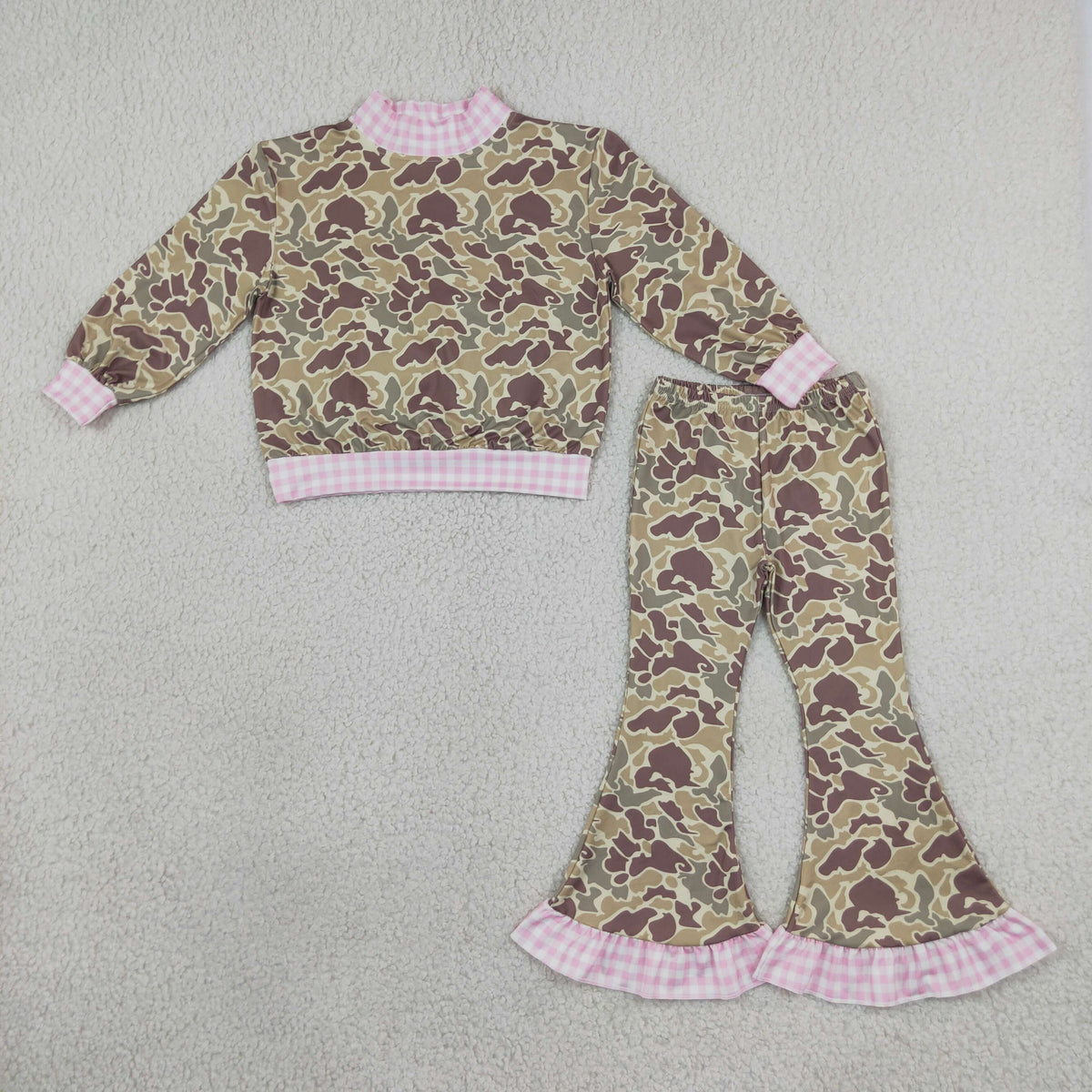 GLP3735 Camo Long Sleeve Pants Girls Set