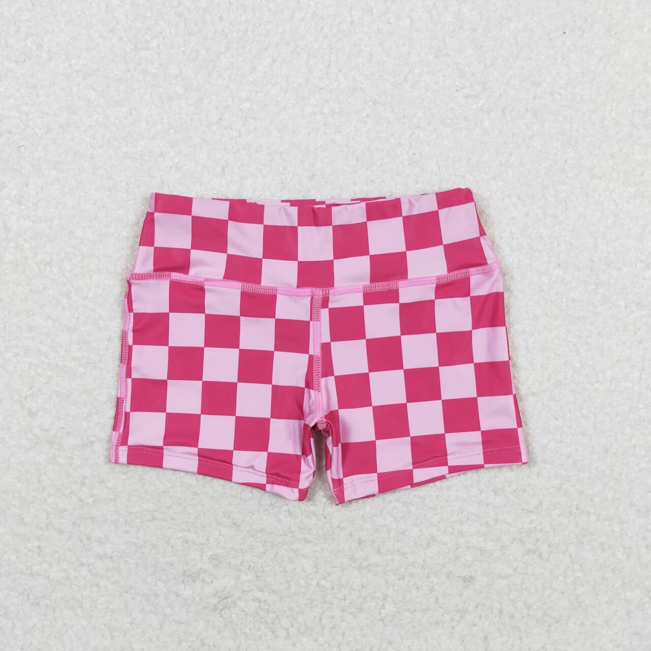 SS0218 hot pink checkered girls shorts
