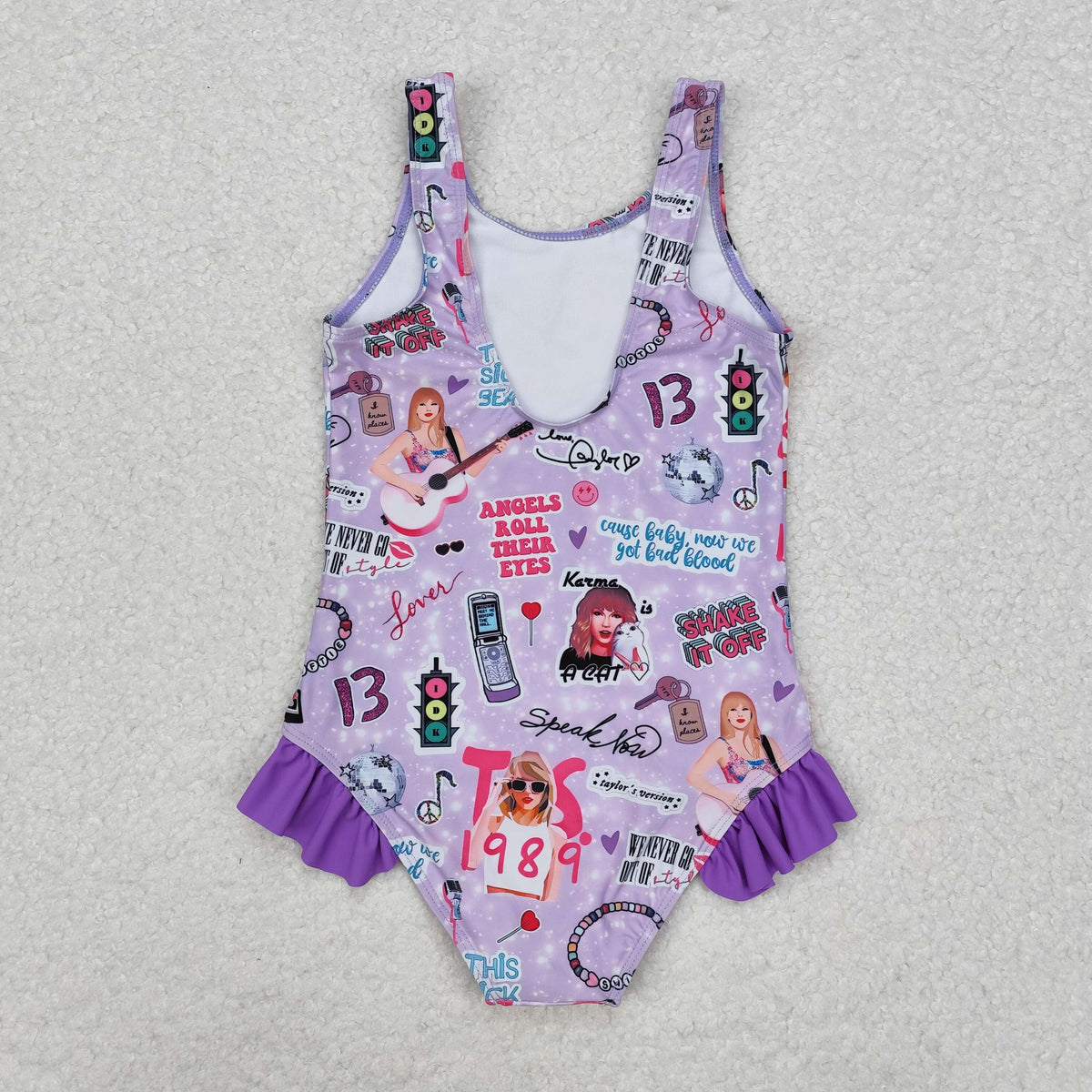 S0388 country singer TS purple sleeveless girls bathing swimsuits